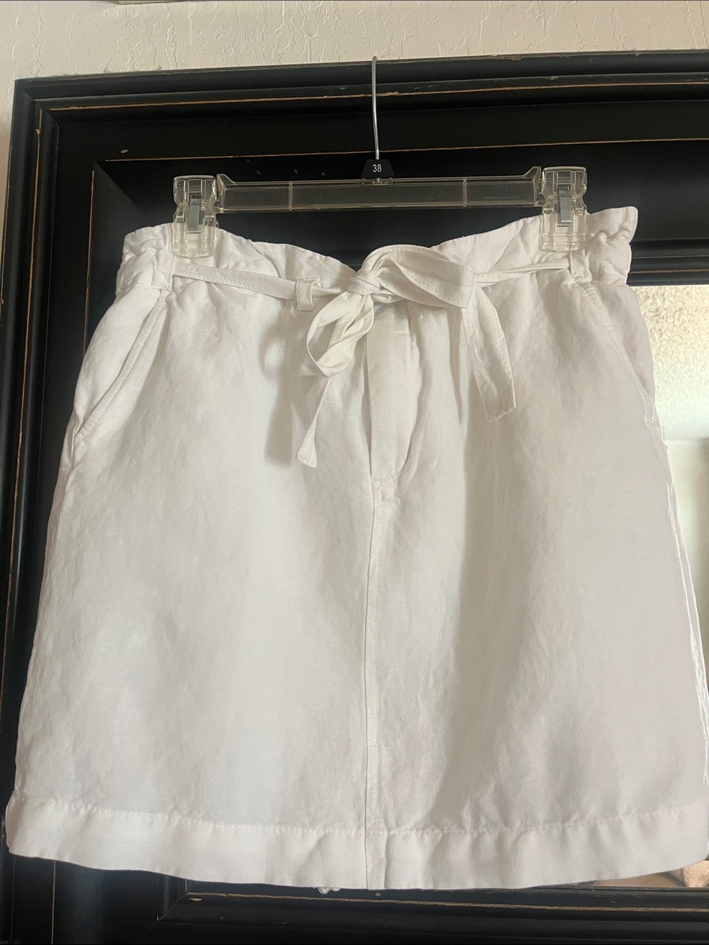 Banana Republic White Linen Paper Bag Mini Skirt